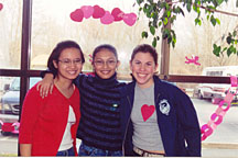 From left, Cristina Concepcion, Virya Sar and Emily Sheskin volunteered at two Datahr group homes.